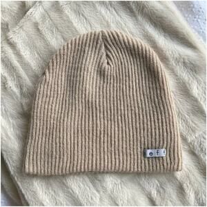 Neff Beige Ribbed Knit Beanie